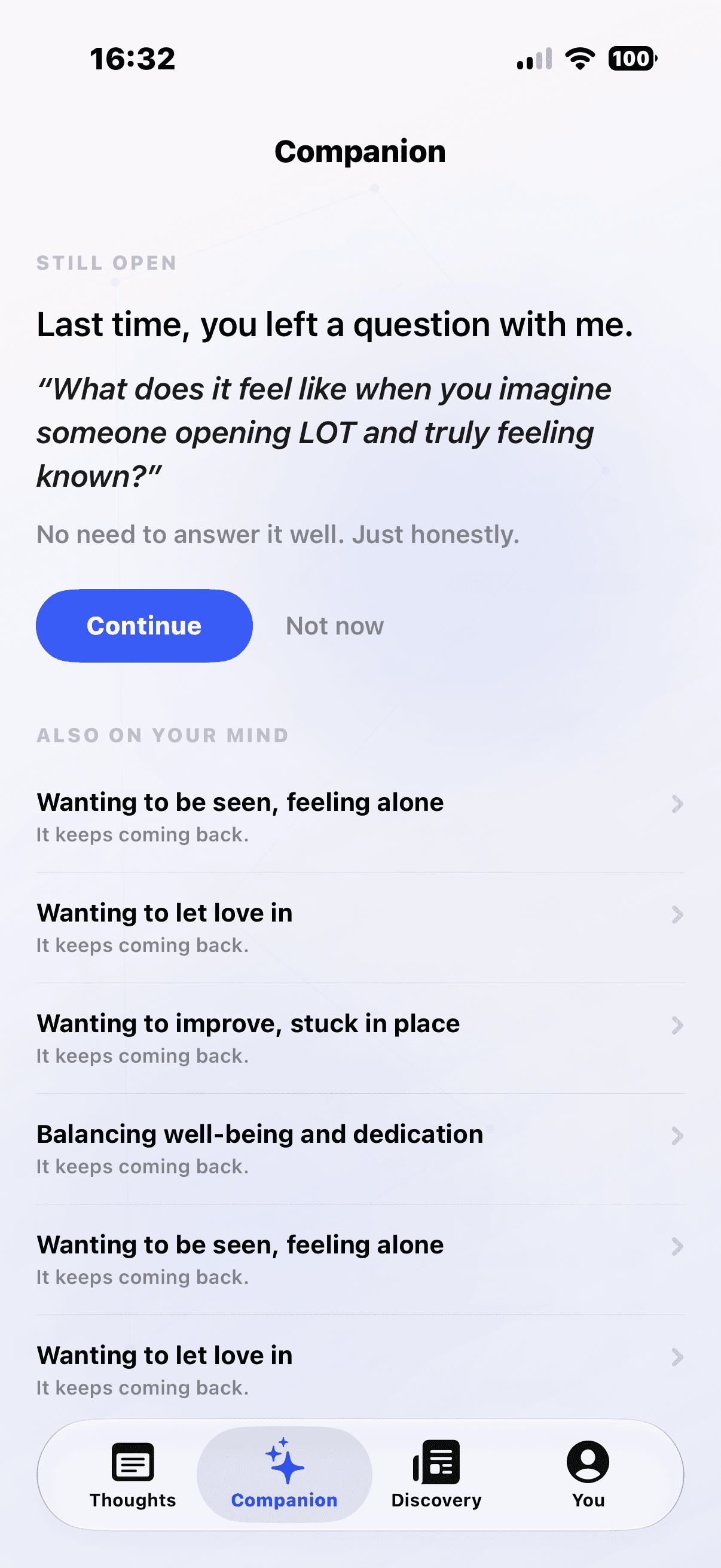 LOT Companion screen